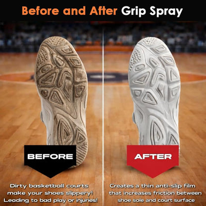 Grip Spray for Basketball Shoes- Anti Slip Sneaker Traction Spray for Rubber Soles, Court Grip Enhancer- Improve Sole Traction & Gym Floor Grip - Grip Spray Basketball Accessory - 4 Floz