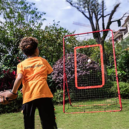 Pitch Back Rebound Net, Adjustable Rebounder Trainer for Baseball, Softball and Lacrosse, Practice for Pitching, Throwing and Catching