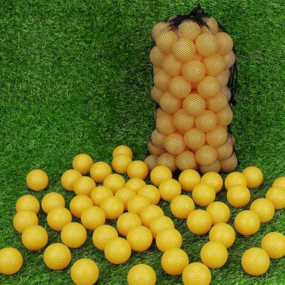 Coopay 60/120/240 Pack Practice Golf Balls, 42mm Plastic Golf Training Balls with a Drawstring Bag Hollow Sports Limited Flight for Swing Practice Driving Range Backyard Home - color: Yellow, style: 60 Pack