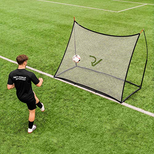 RapidFire Pop-Up Soccer Rebounder Net 8ft x 5ft or 8ft x 6ft – Portable Football Rebound Trainer with Fiberglass Frame, Quick Setup Soccer Passing & Shooting Practice Net with Carry Bag
