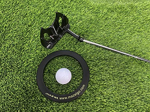 MAZEL Golf Putting Cup/Ring for Training Aid Indoor & Outdoor - All-Direction Practice Hole Putting Accuracy Trainer - color: Black Ring