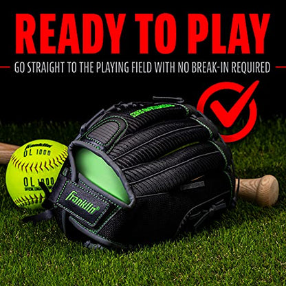 Franklin Sports Girls Softball Glove-Women's Windmill Fastpitch+Slowpitch Softball Glove-Right and Left Hand-Adult - color: Lime, size: 12"