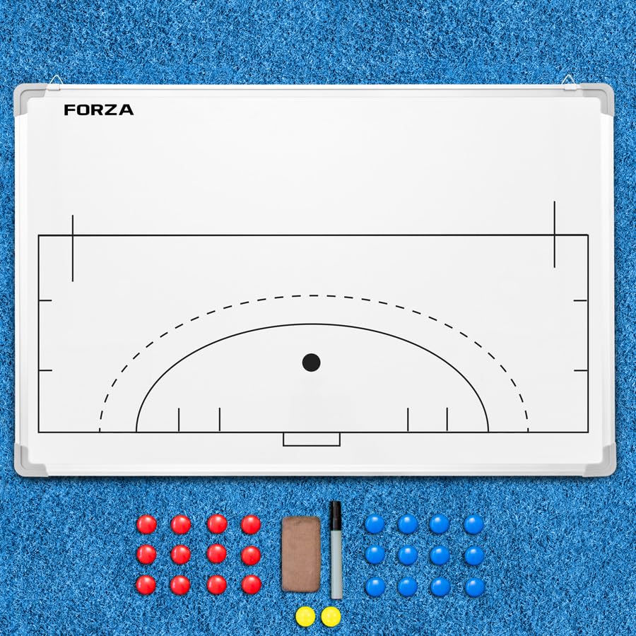 FORZA 35in x 24in Double-Sided Sports Coaching Whiteboard | 13 Sport Options - Dry Erase Board Equipped with Magnetic Markers, Pen & Eraser (Field Hockey, with Carry Bag) - size: With Carry Bag, style: Field Hockey