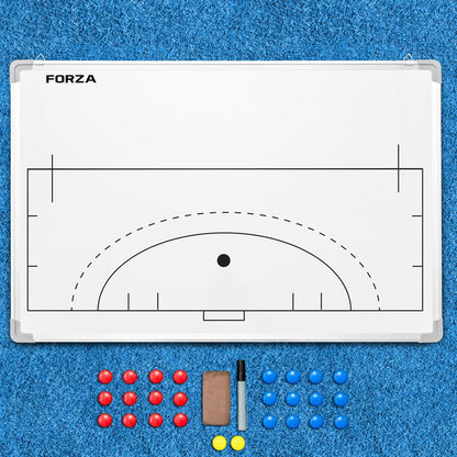 FORZA 35in x 24in Double-Sided Sports Coaching Whiteboard | 13 Sport Options - Dry Erase Board Equipped with Magnetic Markers, Pen & Eraser (Field Hockey, with Carry Bag) - size: With Carry Bag, style: Field Hockey