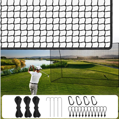 Golf Net for Backyard Driving Outdoor Indoor Sports Netting 10 x 10 Ft/15Ft/20 Ft/25 Ft/ 15 x 15 Ft/20 Ft Heavy Duty Net for Baseball Soccer Hockey Practice Impact Screen - size: 10x20 ft