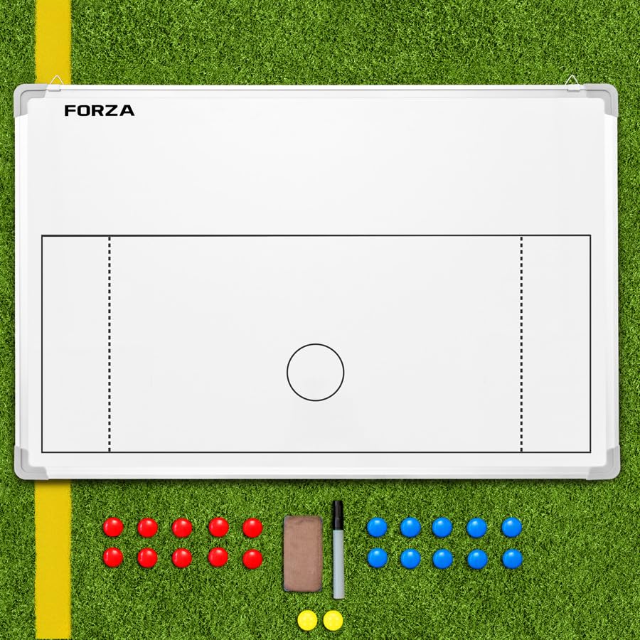 FORZA 35in x 24in Double-Sided Sports Coaching Whiteboard | 13 Sport Options - Dry Erase Board Equipped with Magnetic Markers, Pen & Eraser (Lacrosse, Without Carry Bag) - size: Without Carry Bag, style: Lacrosse