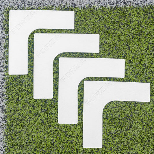 FORZA Pitch Line Marker Corners | Rubber Field Markers for All Sports, Perfect for Training & Games – Available in 9 Colors, Pack of 4 - color: White