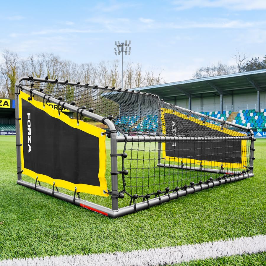 FORZA Steel42 Goal Rebounder Net Kit – Football Training Aid with Durable Double-Sided Net & Side Sheets for Solo Practice & Team Drills - Goal NOT Included - size: 6ft x 4ft