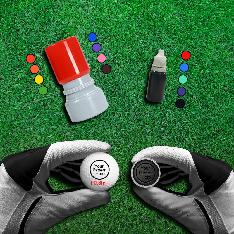 Custom Golf Ball Markers - Personalized Long Lasting, Includes Ink Bottle - 0.6in, 0.8in - Stand Out on The Course with Unique Markings - Golf Accessories Gift - style: Upload Your Own Pattern