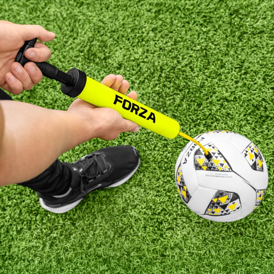 FORZA Pump that Ball™ | Ball Pump & Needle – Hand Pump for Sports Ball Inflation, Extendable Nozzle, Needle Adapter Included, Compact Portable Pump for Soccer Basketball Volleyball Football Equipment