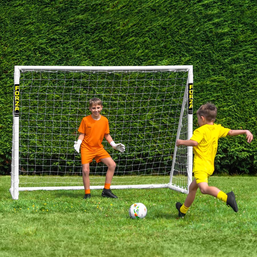FORZA 8 x 6ft Soccer Goal - The World’s #1 Backyard Goals! | 100% UK-Made, 4 Min Setup, Unbreakable Goalpost + Target & Ball Bundle - Buy FORZA, Play Forever!