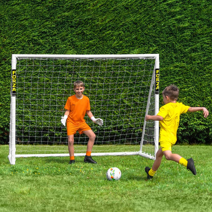 FORZA 8 x 6ft Soccer Goal - The World’s #1 Backyard Goals! | 100% UK-Made, 4 Min Setup, Unbreakable Goalpost + Target & Ball Bundle - Buy FORZA, Play Forever!