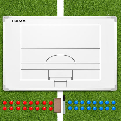 FORZA 35in x 24in Double-Sided Sports Coaching Whiteboard | 13 Sport Options - Dry Erase Board Equipped with Magnetic Markers, Pen & Eraser (Gaelic Football, Without Carry Bag) - size: Without Carry Bag, style: Gaelic Football