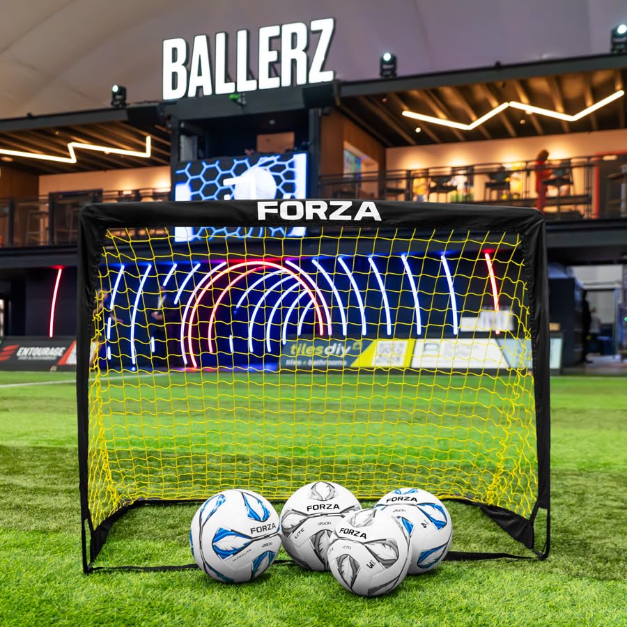 FORZA Square Pop-Up Soccer Goal [6 Sizes] | Portable Goal Posts for Kids Shooting Practice - Pop-Up in Minutes | Single or Pair of Goals