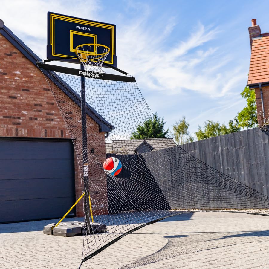 FORZA Basketball Solo Return Net | Portable Basketball Rebound Trainer for Individual Shooting Practice – Durable Weather-Resistant Net with Carry Bag & Sandbags – Fits Most Hoops