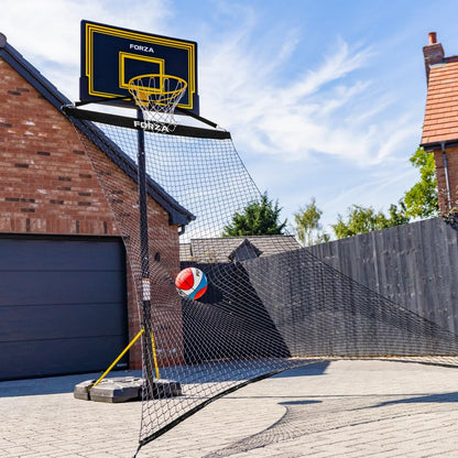 FORZA Basketball Solo Return Net | Portable Basketball Rebound Trainer for Individual Shooting Practice – Durable Weather-Resistant Net with Carry Bag & Sandbags – Fits Most Hoops