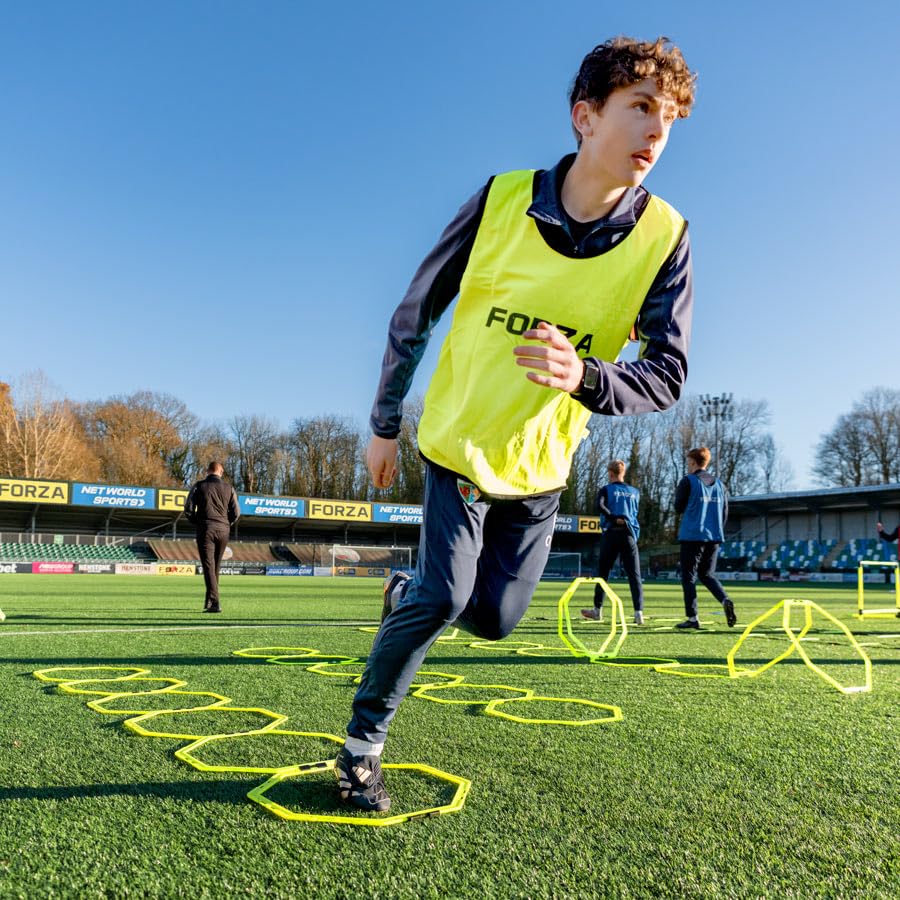 FORZA Agility Training Octa Rings [Pack of 6] | Soccer Training Equipment | Multi-Sport Agility Ring Set | Speed Training Equipment | Sports Equipment - color: Fluro Yellow