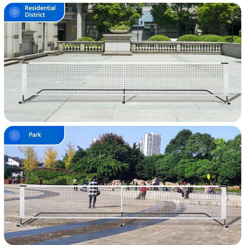Portable Pickleball Nets Portable, 22 FT USAPA Regulation Size for Full Court System Outdoors Driveway Matches, Easy Setup to Experience Pickleball Game Anywhere