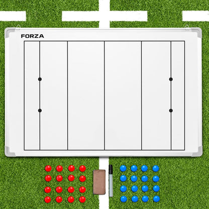 FORZA 35in x 24in Double-Sided Sports Coaching Whiteboard | 13 Sport Options - Dry Erase Board Equipped with Magnetic Markers, Pen & Eraser (Rugby, Without Carry Bag) - size: Without Carry Bag, style: Rugby
