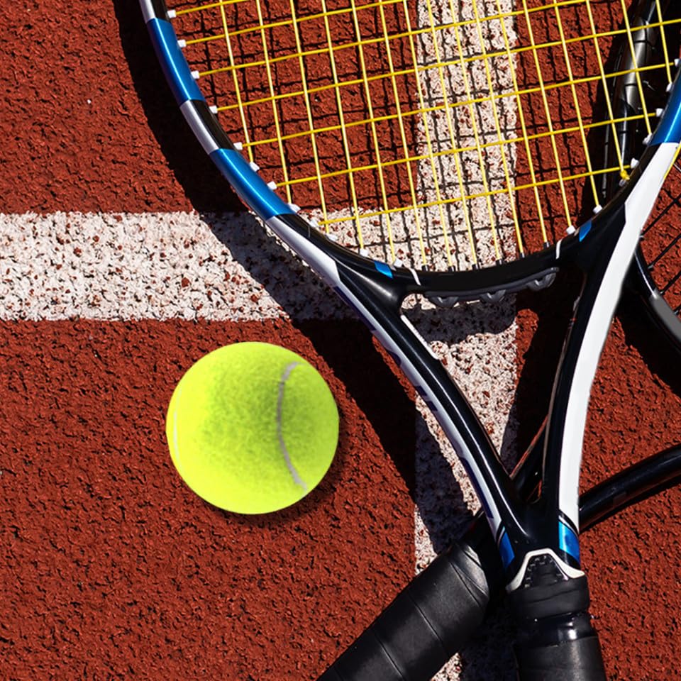 Happyyami 12pcs Pressureless Tennis Balls for Training and Practice Durable Felt for All Courts Tennis Machines and Outdoor Sports