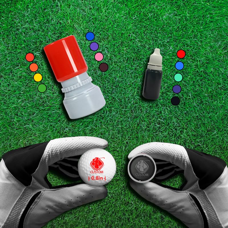 Custom Golf Ball Markers - Personalized Long Lasting, Includes Ink Bottle - 0.6in, 0.8in - Stand Out on The Course with Unique Markings - Golf Accessories Gift - style: Use Our Pattern