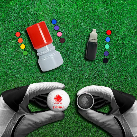 Custom Golf Ball Markers - Personalized Long Lasting, Includes Ink Bottle - 0.6in, 0.8in - Stand Out on The Course with Unique Markings - Golf Accessories Gift - style: Use Our Pattern