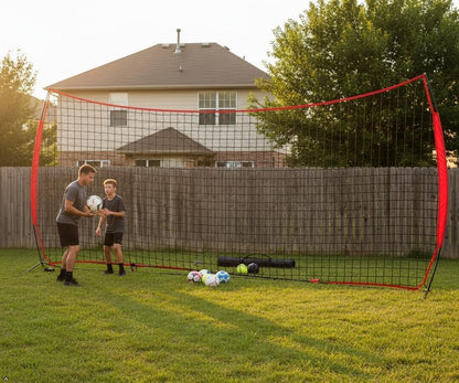 7x7ft/12x9ft/16x10ft/20x10ft Barricade Backstop Net, Sports Barrier Net, Multi-Sport Net with Carry Bag, Protective Screen for Practice- Baseball, Softball, Lacrosse, Soccer, Basketball, Tennis - size: 20x10 ft