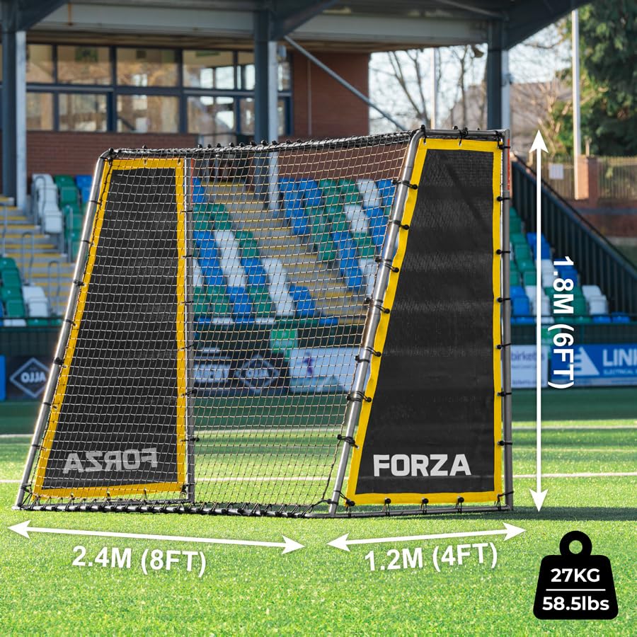 FORZA Steel42 Goal Rebounder Net Kit – Football Training Aid with Durable Double-Sided Net & Side Sheets for Solo Practice & Team Drills - Goal NOT Included - size: 8ft x 6ft
