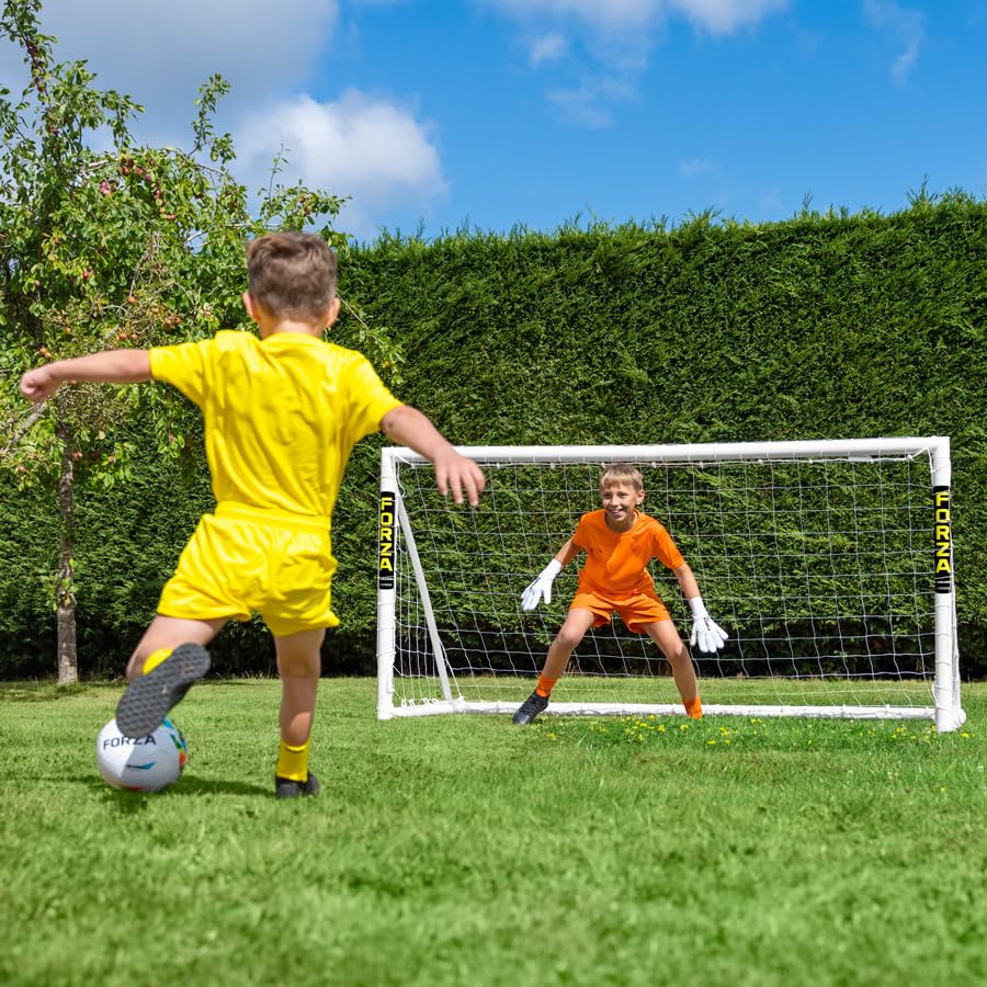 FORZA 8 x 4ft Kids Soccer Goal - The World’s #1 Backyard Goals! | 100% UK-Made, 3 Min Setup, Unbreakable Goalpost + Target & Ball Bundle - Buy FORZA, Play Forever! - style: 2. Goal and Ball