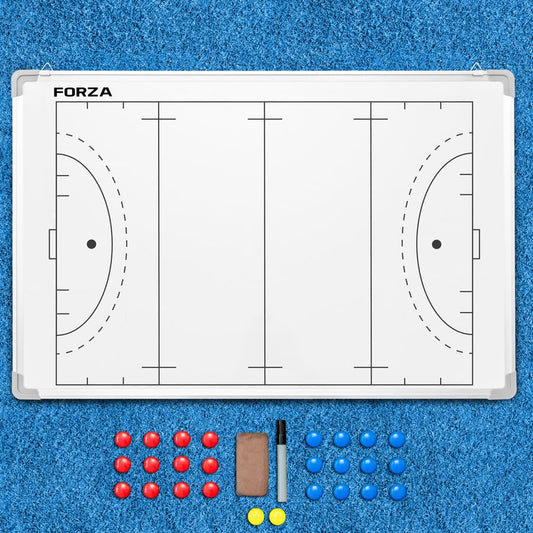 FORZA 35in x 24in Double-Sided Sports Coaching Whiteboard | 13 Sport Options - Dry Erase Board Equipped with Magnetic Markers, Pen & Eraser (Field Hockey, Without Carry Bag) - size: Without Carry Bag, style: Field Hockey