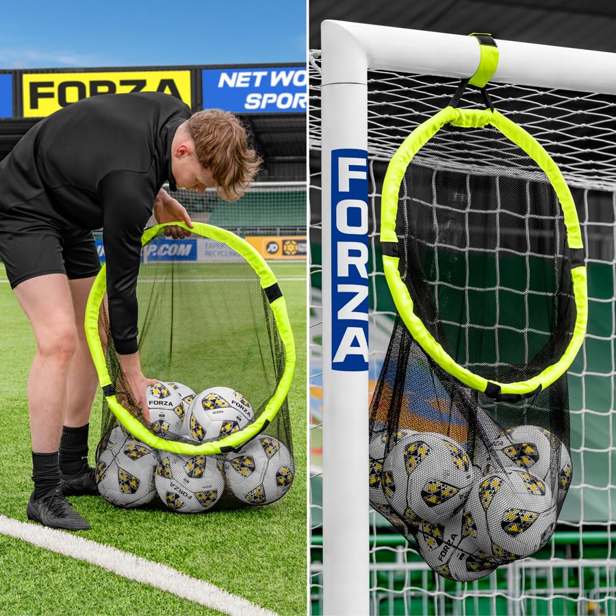 FORZA Target Net and Ball Bag - 2in1 Design | Corner Shooting Target | Soccer Training Equipment | Multi-Sport