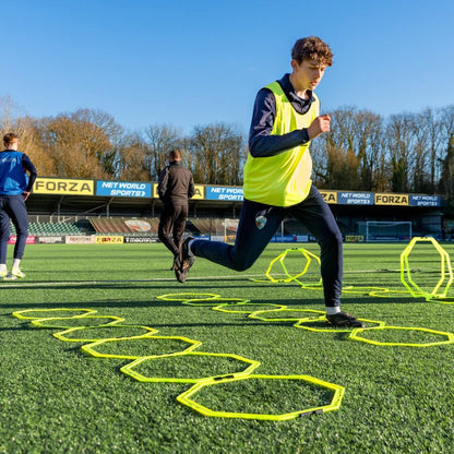FORZA Agility Training Octa Rings [Pack of 6] | Soccer Training Equipment | Multi-Sport Agility Ring Set | Speed Training Equipment | Sports Equipment - color: Fluro Yellow
