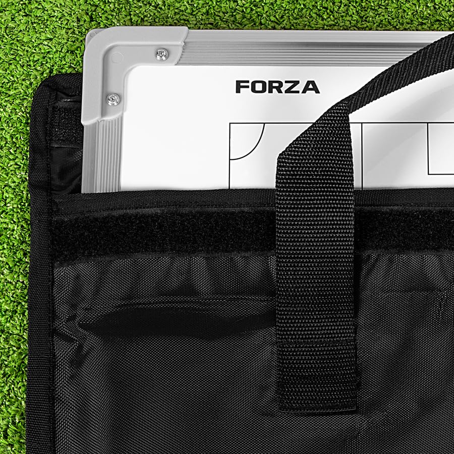FORZA Soccer Coaching Board Carry Bag – Heavy Duty Nylon Tactics Whiteboard Storage Case with Handles, Secure Hook & Loop Closure, Protective Travel Bag for Coaches Training Equipment - size: 18" x 12"