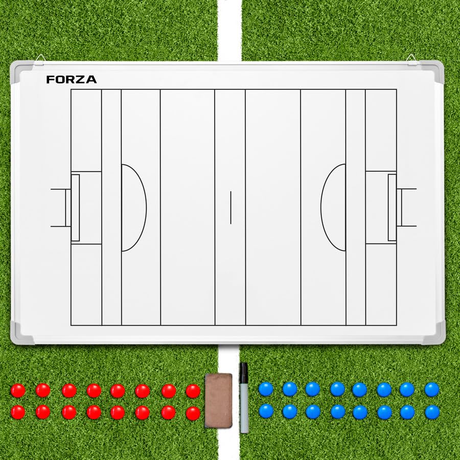 FORZA 35in x 24in Double-Sided Sports Coaching Whiteboard | 13 Sport Options - Dry Erase Board Equipped with Magnetic Markers, Pen & Eraser (Gaelic Football, Without Carry Bag) - size: Without Carry Bag, style: Gaelic Football