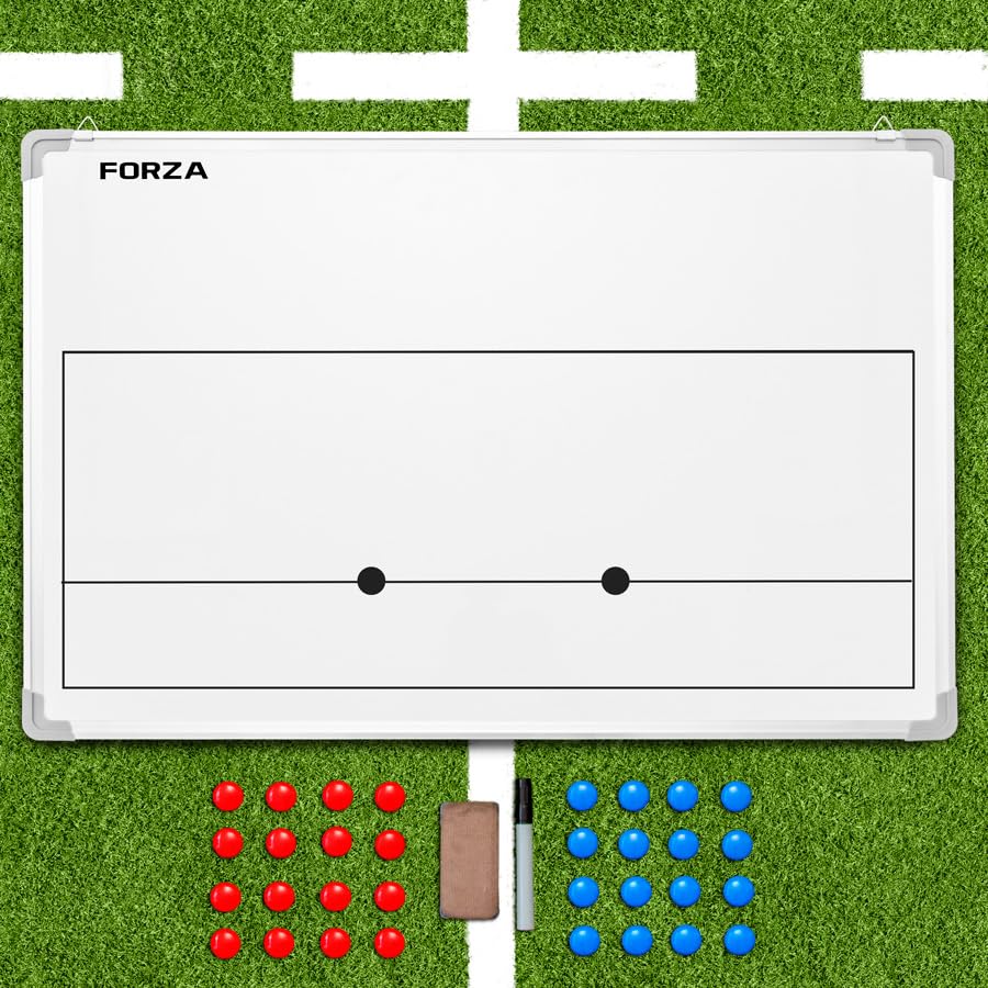 FORZA 35in x 24in Double-Sided Sports Coaching Whiteboard | 13 Sport Options - Dry Erase Board Equipped with Magnetic Markers, Pen & Eraser (Rugby, Without Carry Bag) - size: Without Carry Bag, style: Rugby