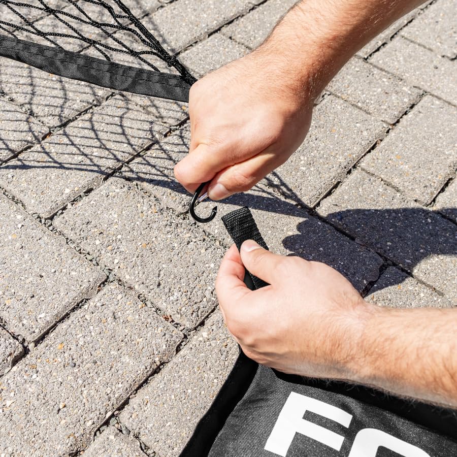 FORZA Basketball Solo Return Net | Portable Basketball Rebound Trainer for Individual Shooting Practice – Durable Weather-Resistant Net with Carry Bag & Sandbags – Fits Most Hoops