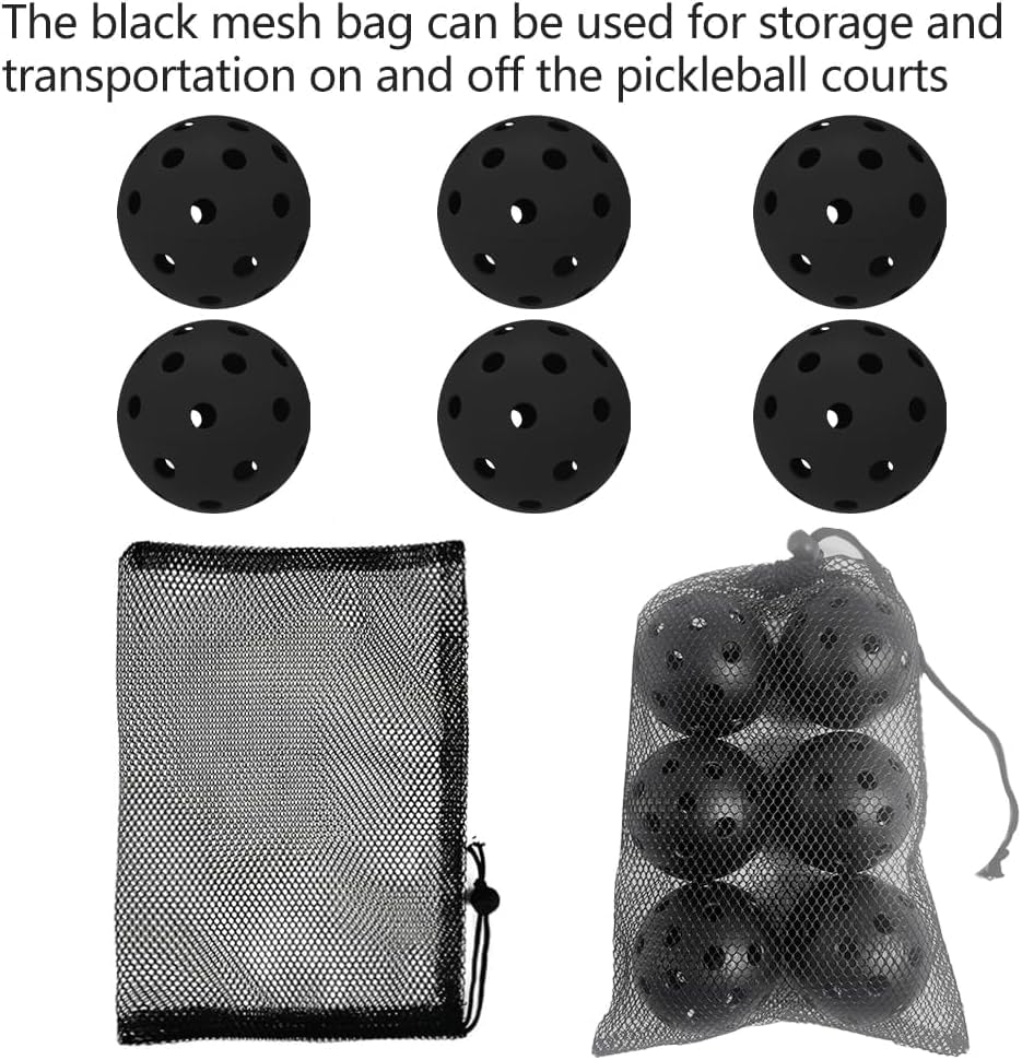 6 Pack Sports Outdoor Pickleballs - 40 Pickleball Balls - USA Pickleball Balls (USAPA) Approved - Official US Open Ball - color: Black, style: 24 - Pack