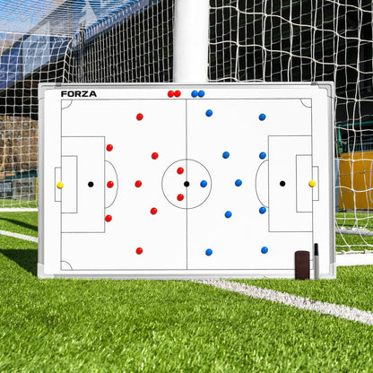FORZA 35in x 24in Double-Sided Sports Coaching Whiteboard | 13 Sport Options - Dry Erase Board Equipped with Magnetic Markers, Pen & Eraser (Soccer, Without Carry Bag) - size: Without Carry Bag, style: Soccer