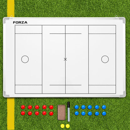 FORZA 35in x 24in Double-Sided Sports Coaching Whiteboard | 13 Sport Options - Dry Erase Board Equipped with Magnetic Markers, Pen & Eraser (Lacrosse, Without Carry Bag) - size: Without Carry Bag, style: Lacrosse