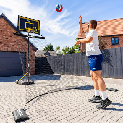 FORZA Basketball Solo Return Net | Portable Basketball Rebound Trainer for Individual Shooting Practice – Durable Weather-Resistant Net with Carry Bag & Sandbags – Fits Most Hoops