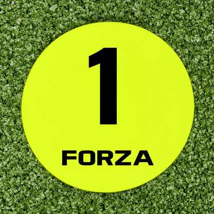 FORZA Numbered Flat Disc Markers [Set of 10] | Non-Slip Training Discs for Soccer, Footbal,l Basketball & Speed Agility Drills | High Visibility, Indoor & Outdoor Coaching Equipment