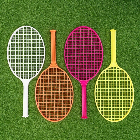 VERMONT Tennis Racket Set | Lightweight & Durable Plastic Rackets for Beginners – Ideal for Tennis & Badminton Training [Pack of 4] - size: Large (20in x 8.5in)