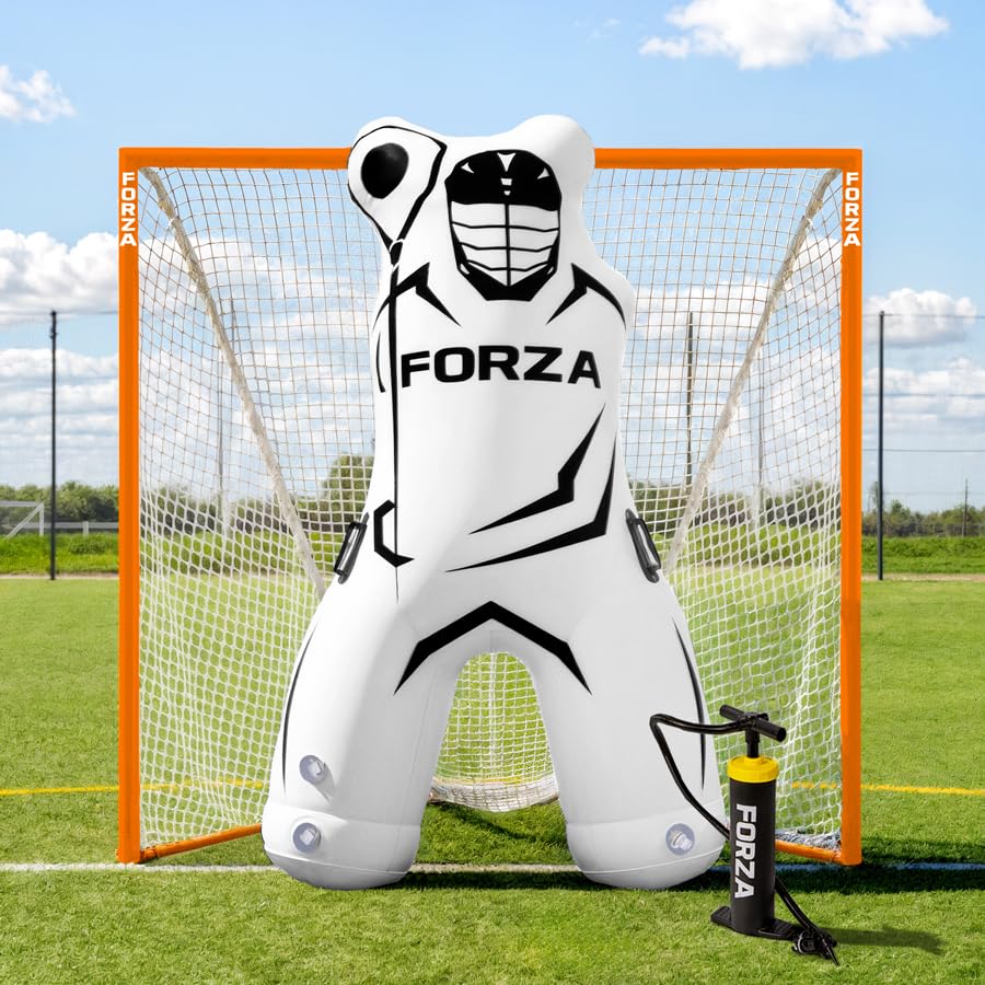 FORZA Lacrosse Goalkeeper Training Mannequin - Inflatable Lacrosse Golie Dummy for Shot Blocking, Deflection & Crease Drills – Lacrosse Practice Equipment - style: 3. Lacrosse Mannequin with Pump