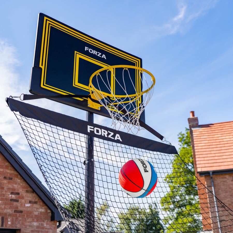 FORZA Basketball Solo Return Net | Portable Basketball Rebound Trainer for Individual Shooting Practice – Durable Weather-Resistant Net with Carry Bag & Sandbags – Fits Most Hoops
