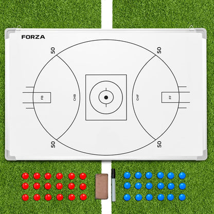 FORZA 35in x 24in Double-Sided Sports Coaching Whiteboard | 13 Sport Options - Dry Erase Board Equipped with Magnetic Markers, Pen & Eraser (Aussie Rules Football, Without Carry Bag) - size: Without Carry Bag, style: Aussie Rules Football