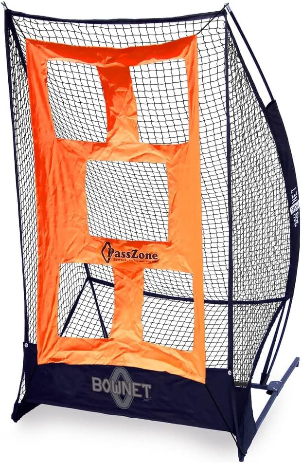 Bownet PassZone Football Training Attachment Only - 5 Target Zones for Quarterback Passing Practice, 40"x 60" Polyester Throwing Target, Fits Solo Kicker Net (Sold Separately, E51948 Frame Compatible)