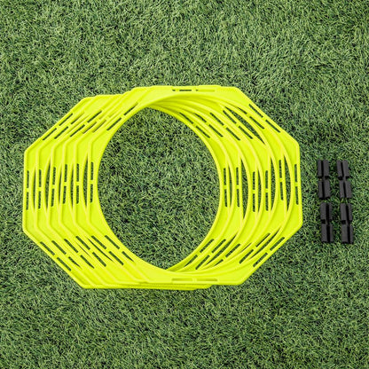 FORZA Agility Training Octa Rings [Pack of 6] | Soccer Training Equipment | Multi-Sport Agility Ring Set | Speed Training Equipment | Sports Equipment - color: Fluro Yellow